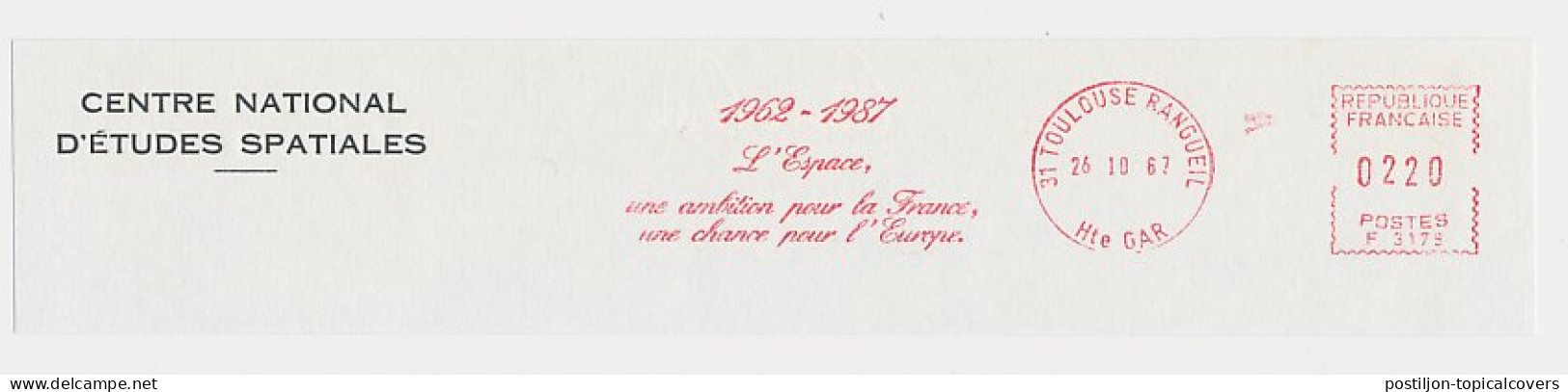 Meter Top Cut France 1987 25 Years French Aerospace - Sterrenkunde