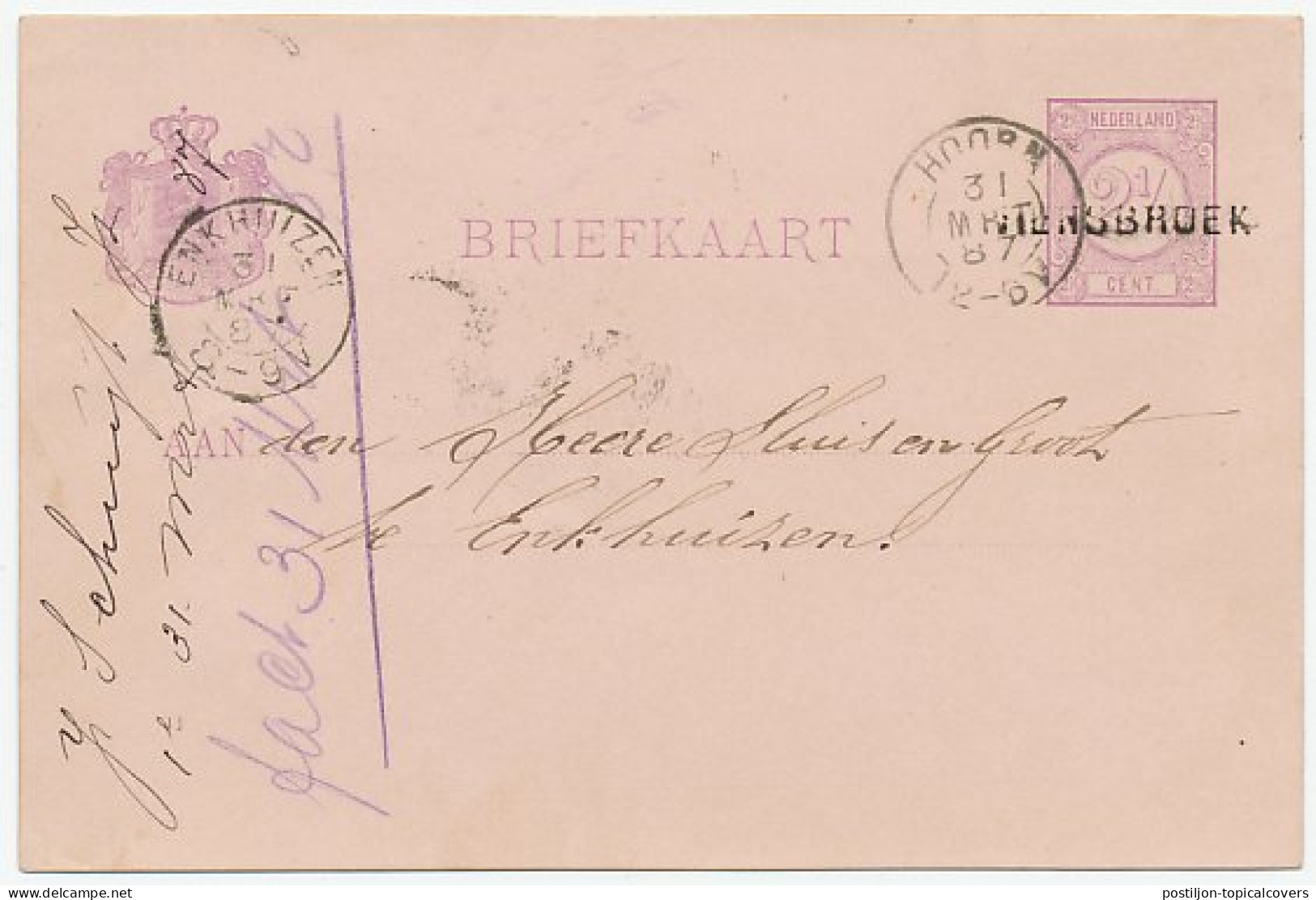 Naamstempel Hensbroek 1887 - Lettres & Documents
