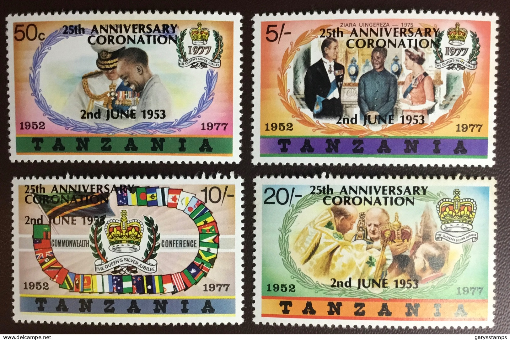 Tanzania 1978 Coronation Anniversary Bold Type MNH - Tanzania (1964-...)