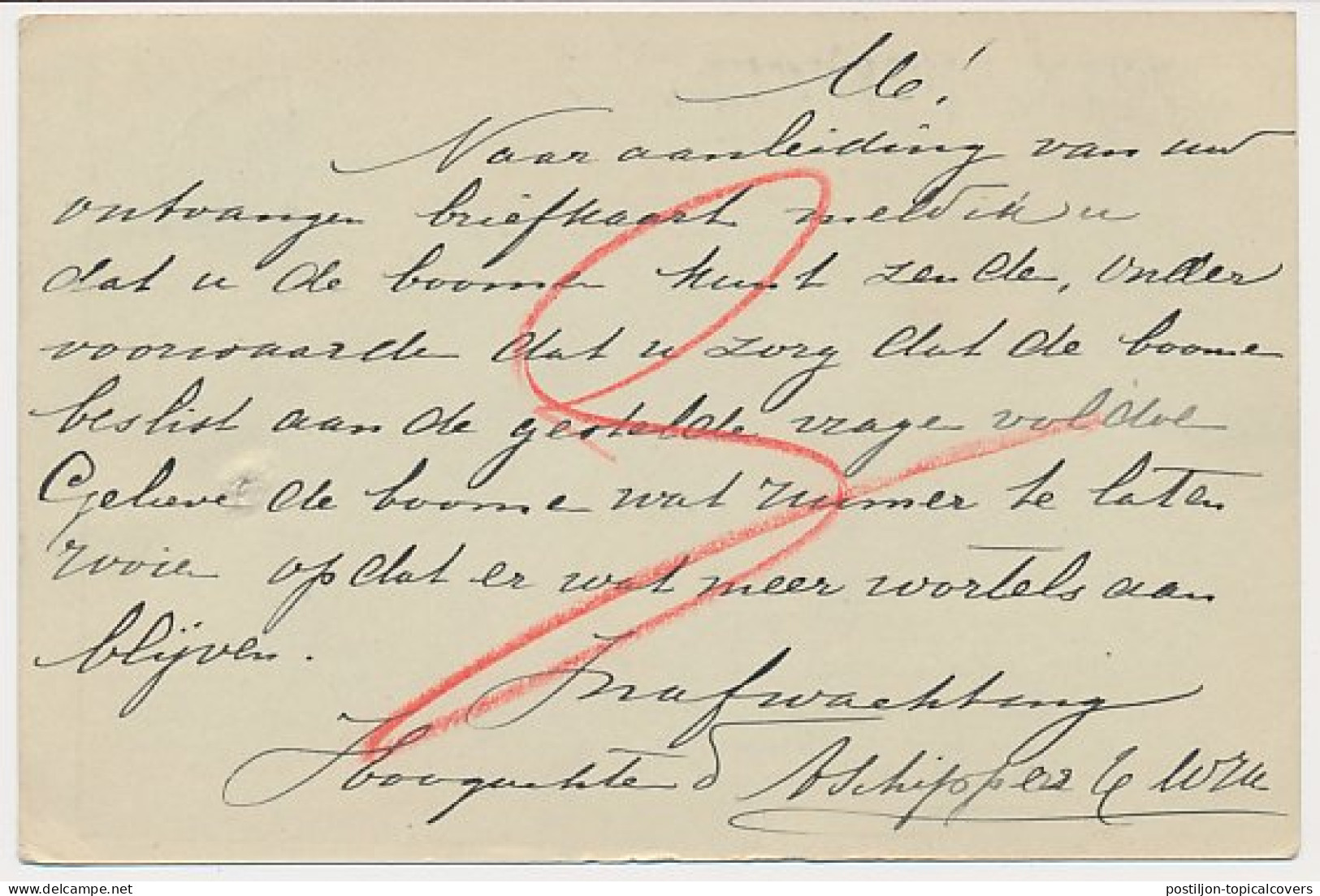 Firma Briefkaart Oud Beijerland 1912 - Boomkweekers - Non Classés