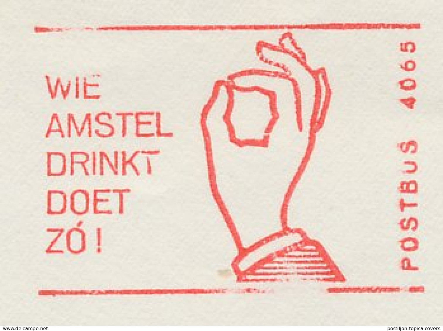 Meter Cover Netherlands 1963 Beer - Pils - Amstel - Brewery - Vins & Alcools