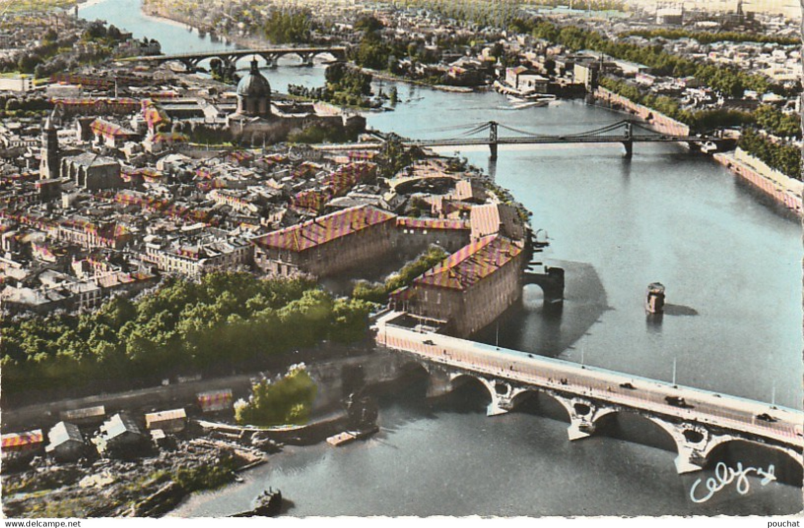 ZY 45-(31) TOULOUSE - PONT NEUF , PONT DES CATALANS , PONT SUSPENDU , QARTIER SAINT CYPRIEN - VUE AERIENNE - Toulouse