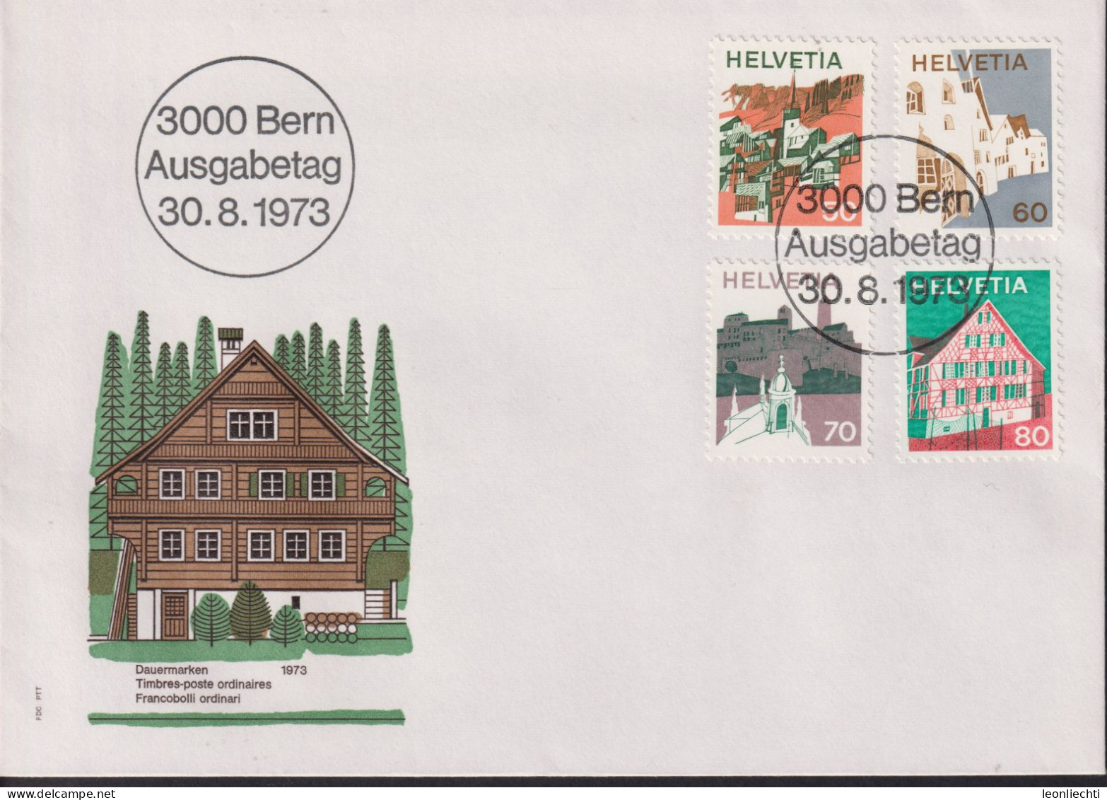 1973 Schweiz FDC, Zum:CH 530-533, Mi:CH 1009-1012, Landschaftsbilder - FDC