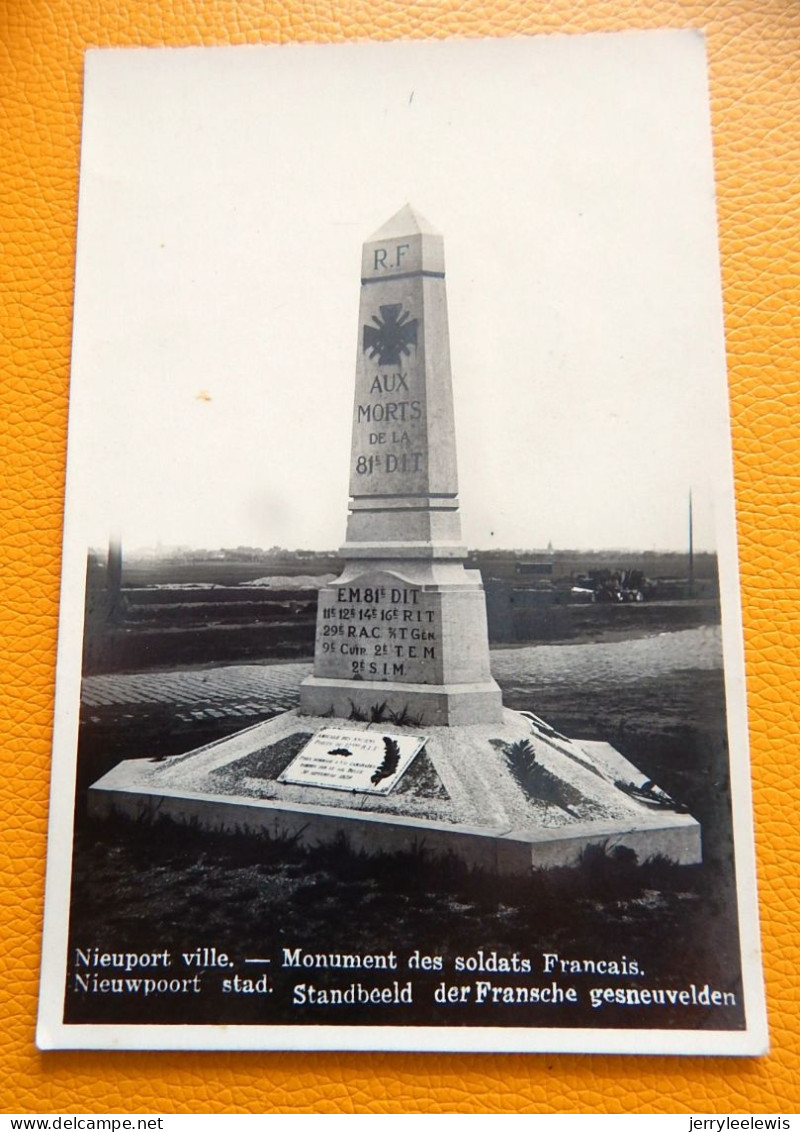 NIEUWPOORT  - 2 KAARTEN : Engelsch Standbeeld  - Standbeeld Der Fransche Gesneuvelden - Nieuwpoort