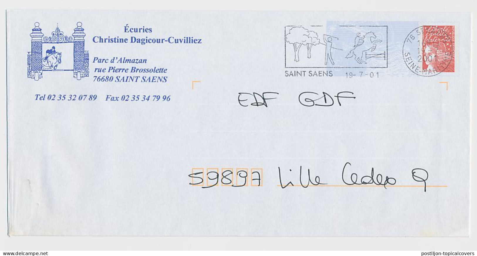 Postal Stationery / PAP France 2001 Horse Jumping - Golf - Hippisme