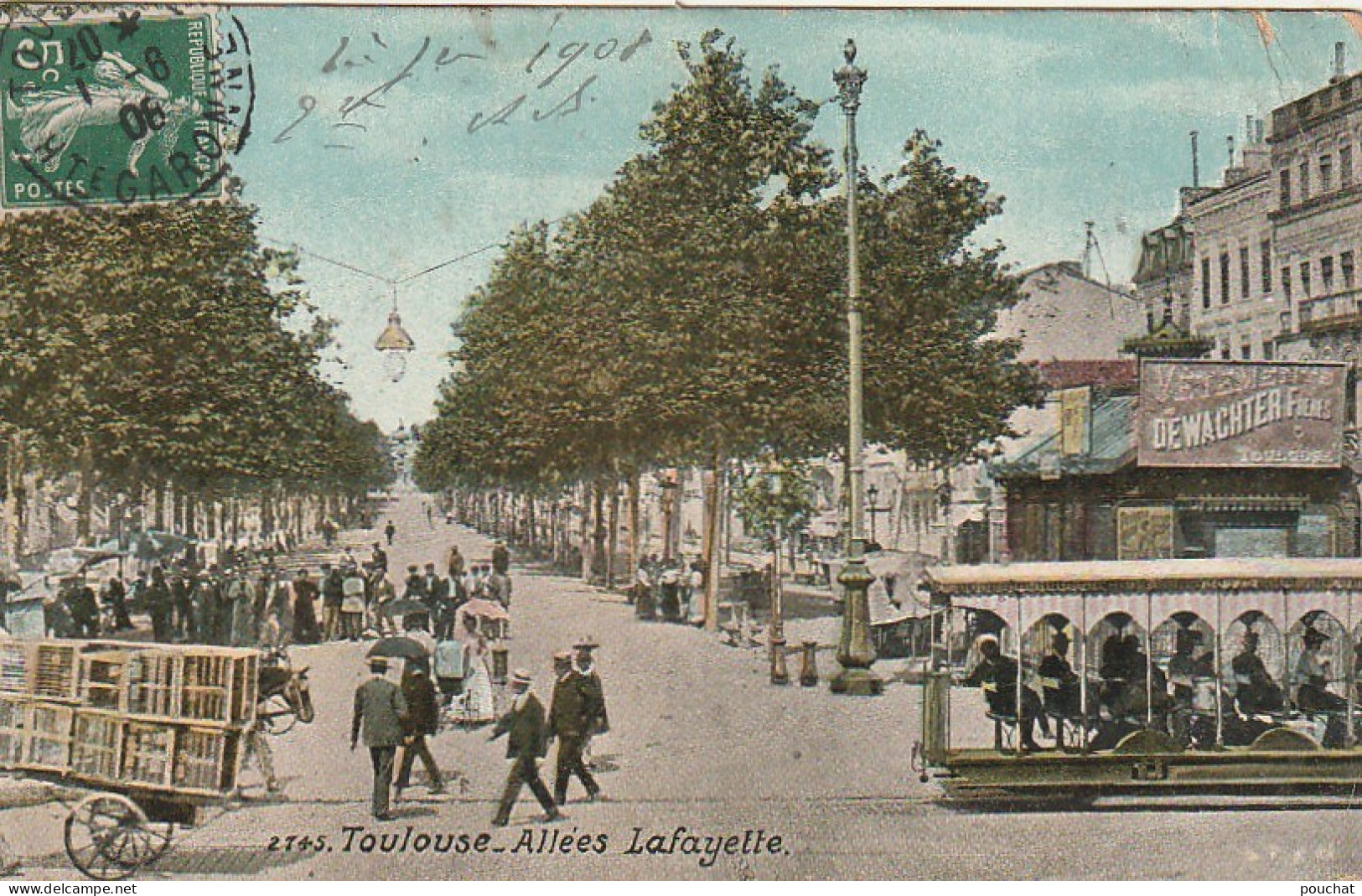 ZY 45-(31) TOULOUSE - ALLEES LAFAYETTE - ANIMATION - CARTE COLORISEE - 2 SCANS - Toulouse