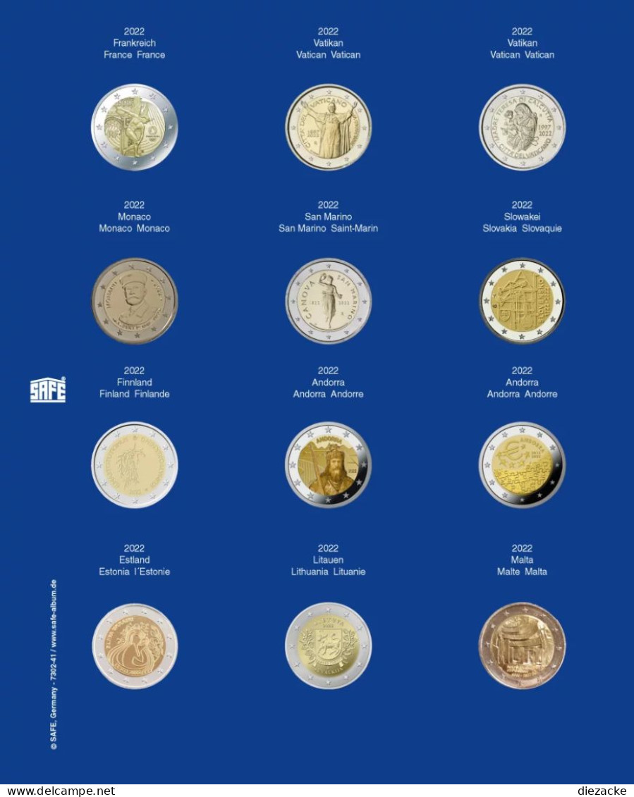 Safe Nachtragsblatt TOPset Für 2 Euro Münzen In Kapseln Nr. 7302-41 Neu - Materiaal