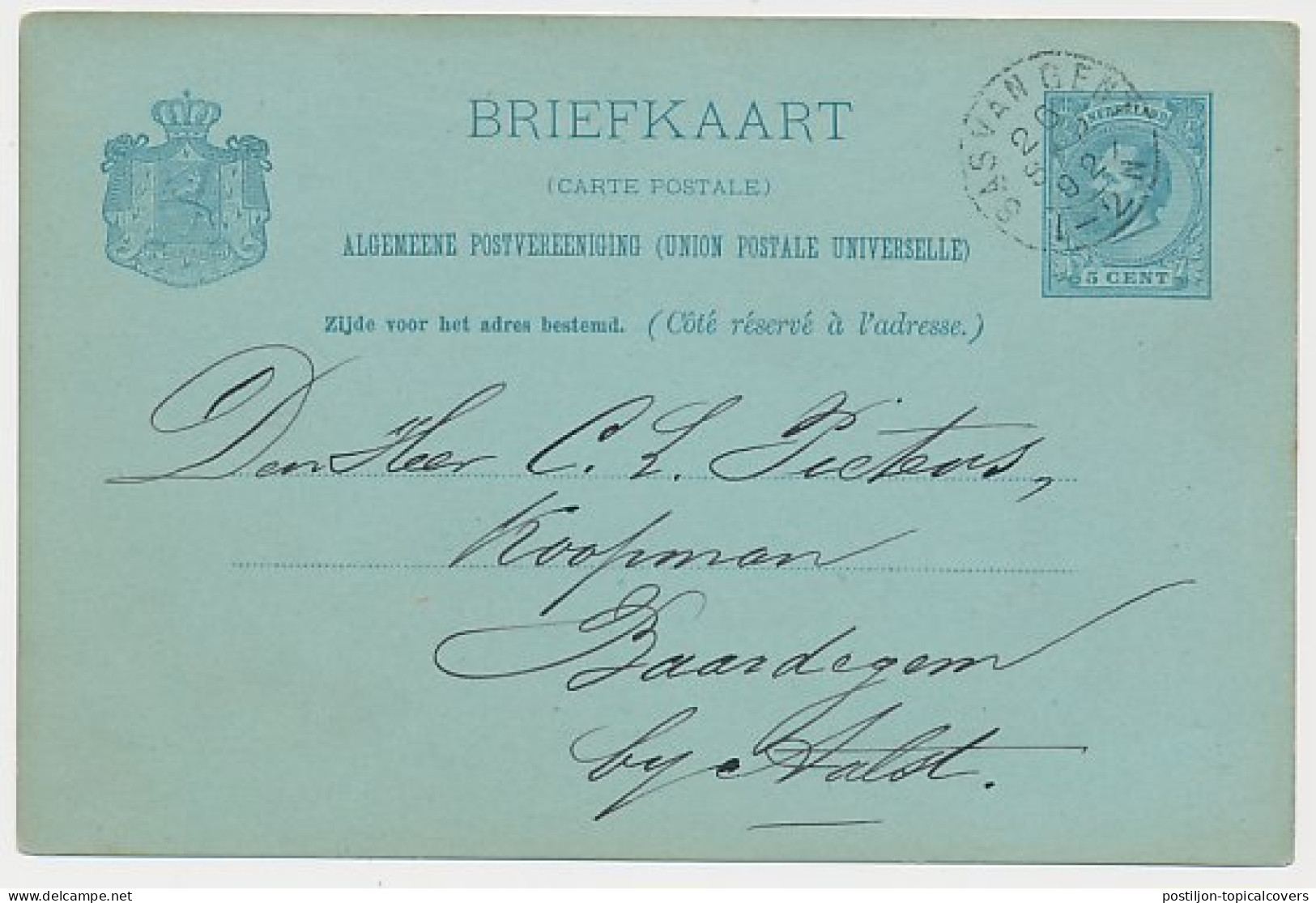 Kleinrondstempel Sas Van Gent - Belgie 1892 - Non Classés