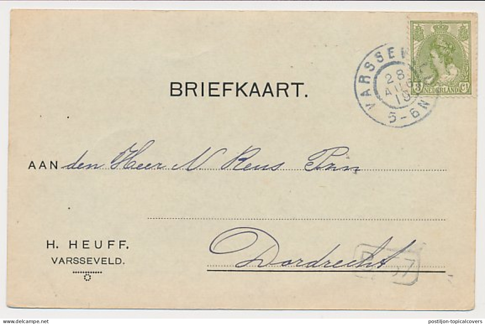 Firma Briefkaart Varsseveld 1919 - H. Heuff - Unclassified