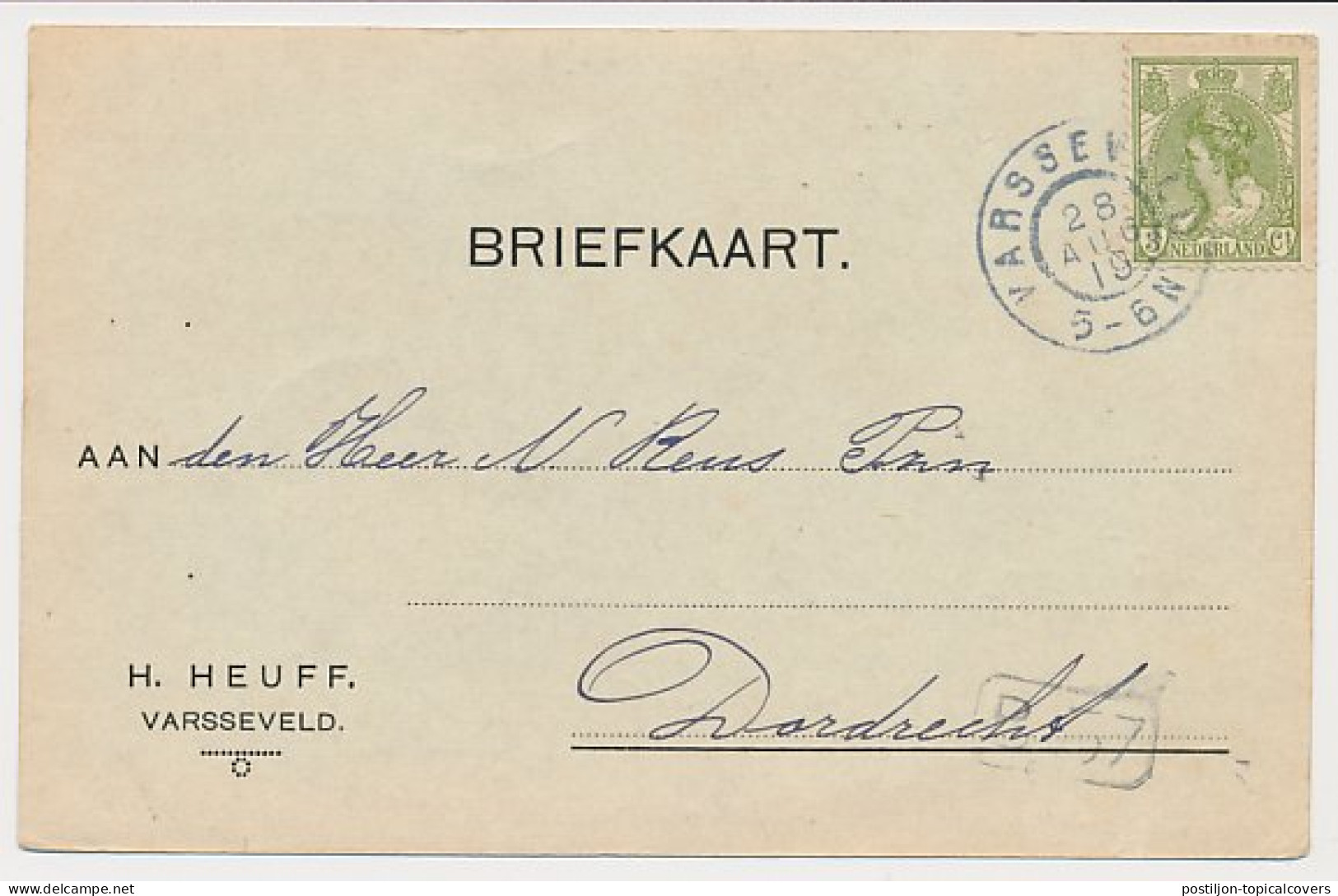 Firma Briefkaart Varsseveld 1919 - H. Heuff - Non Classés