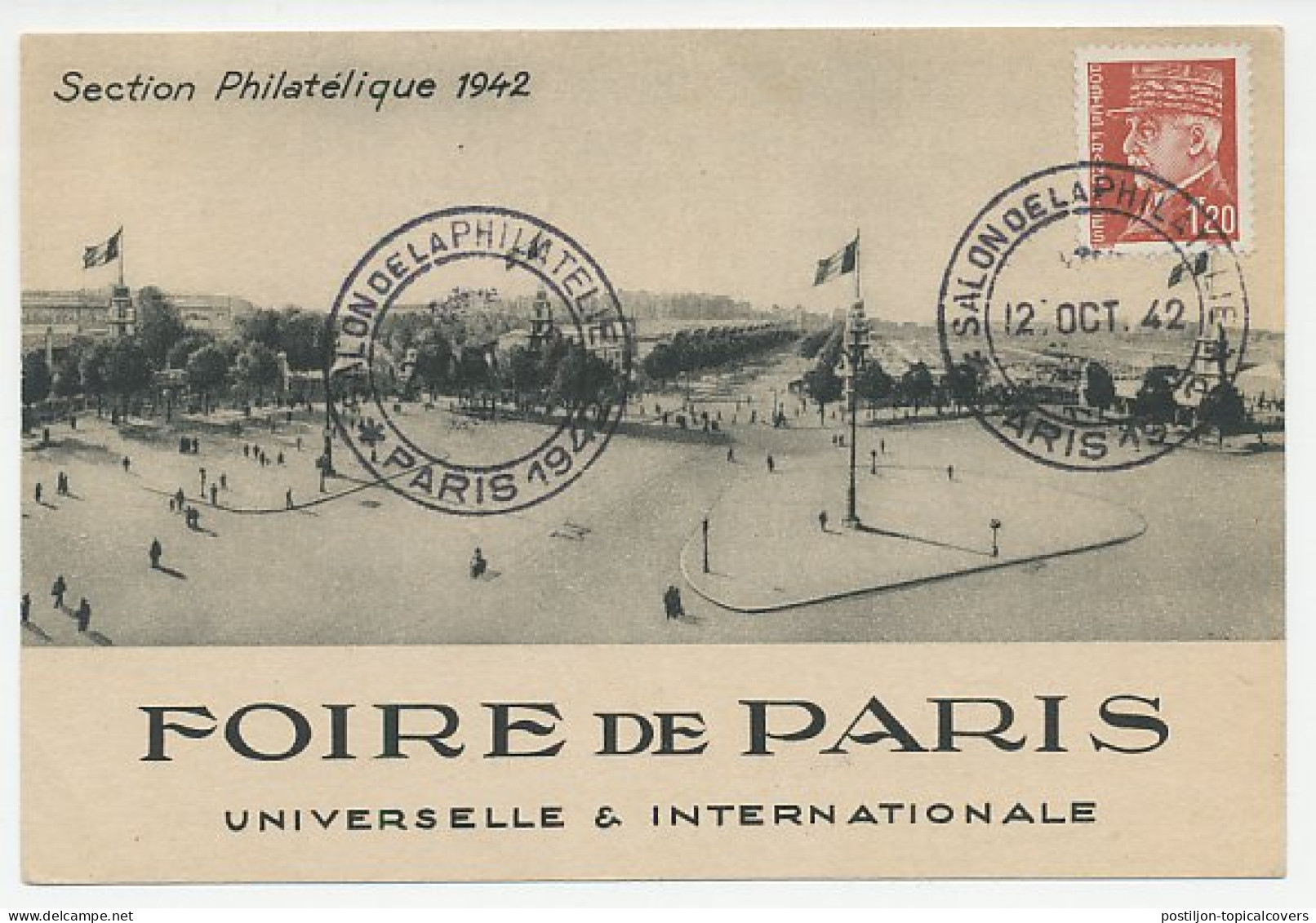 Postcard / Postmark France 1942 Stamp Fair - Sonstige & Ohne Zuordnung