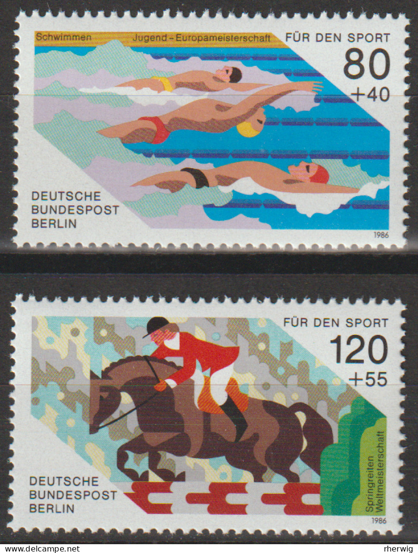 Berlin, 1986, Mi.Nr. 751-752 ** -  Ein Satz "Sporthilfe" - Unused Stamps