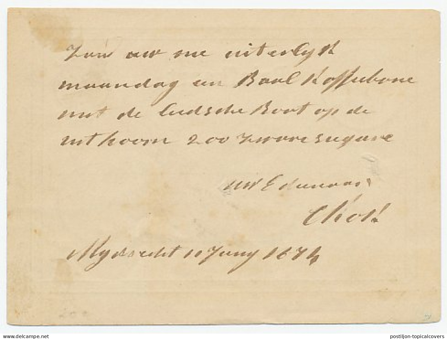 Naamstempel Mijdrecht 1874 - Briefe U. Dokumente