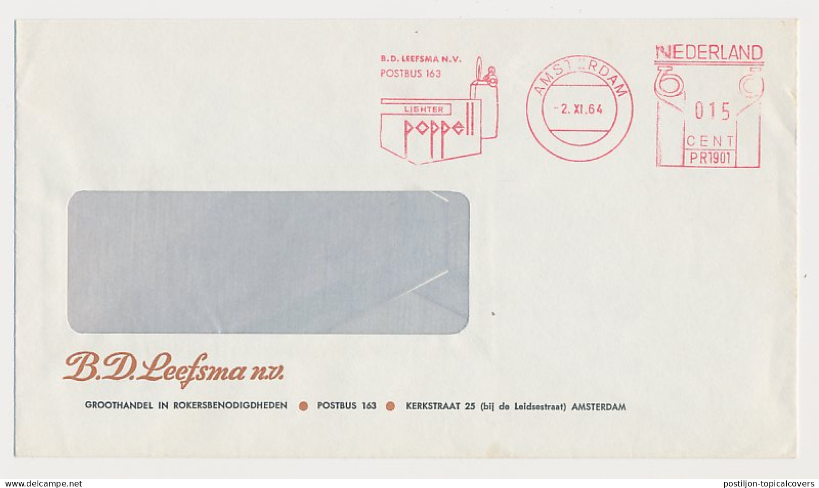 Meter Cover Netherlands 1964 Lighter - Poppel - Tabac