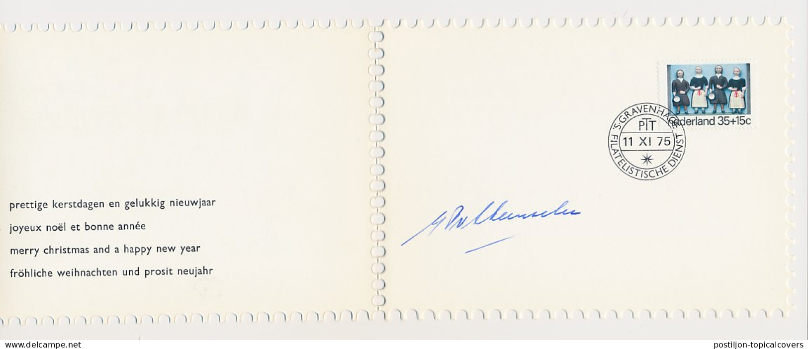 KBK - Filatelistische Dienst 1975 - Handtekening V. Steenselen - Non Classés