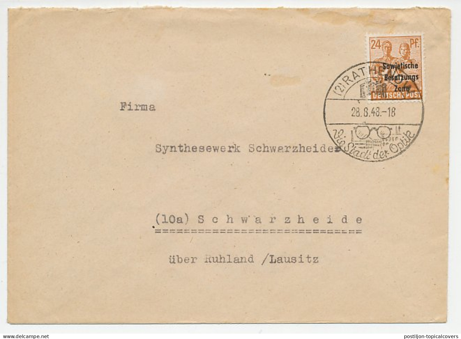 Cover / Postmark Germany 1948 Optics - Rathenow - Glasses - Sonstige & Ohne Zuordnung