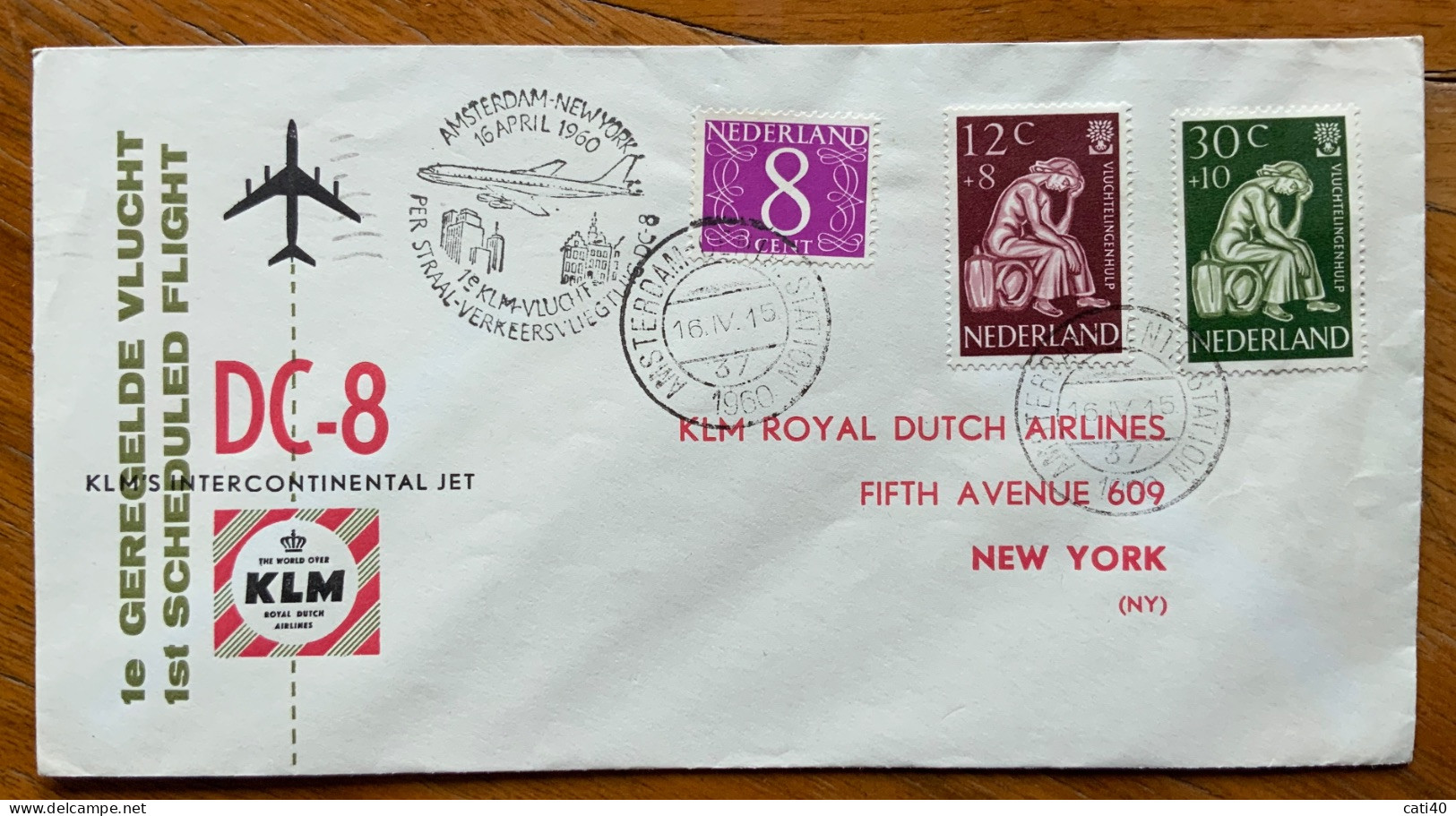 PRIMI VOLI - 13 APRILE 1960 FIRST DC-8  KLM - AMSTERDAM - NEW YORK - Costumes