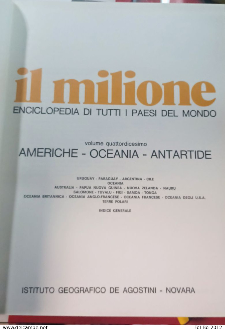 Il Milione 14 Volumi Istituito Geografico De Agostini Novara.1975 - Colecciones