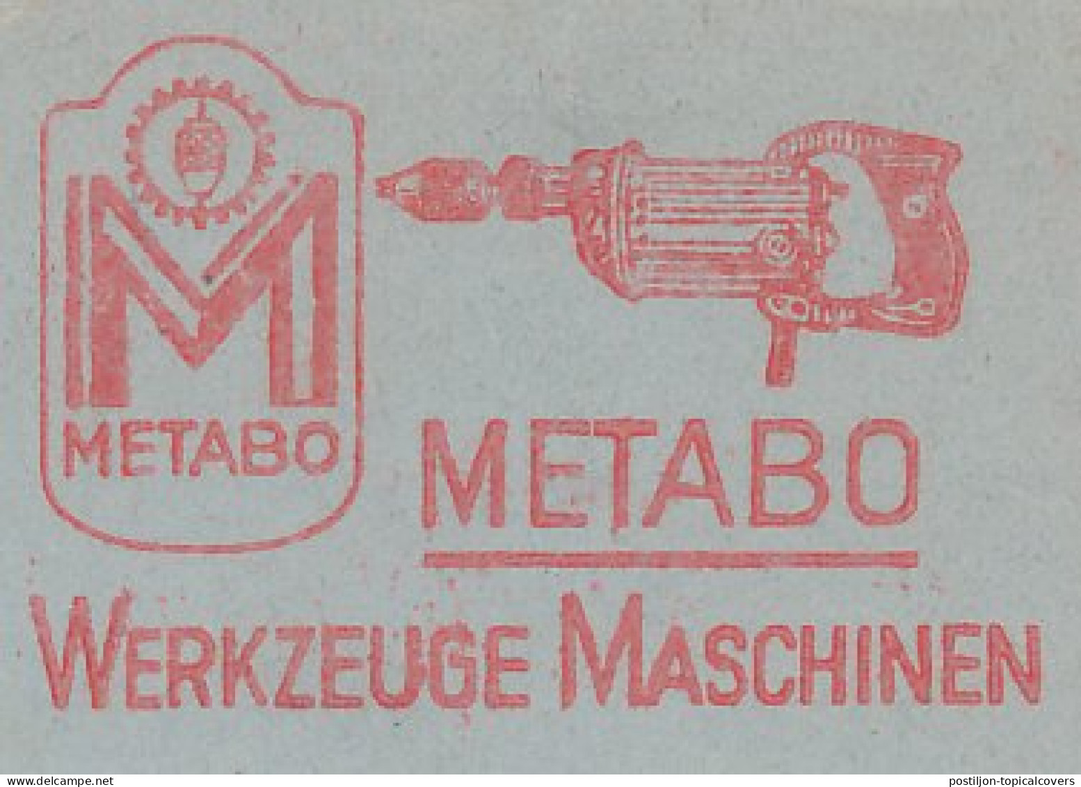 Meter Cut Germany / Deutsches Reich 1939 Drilling Machine - Metabo - Other & Unclassified