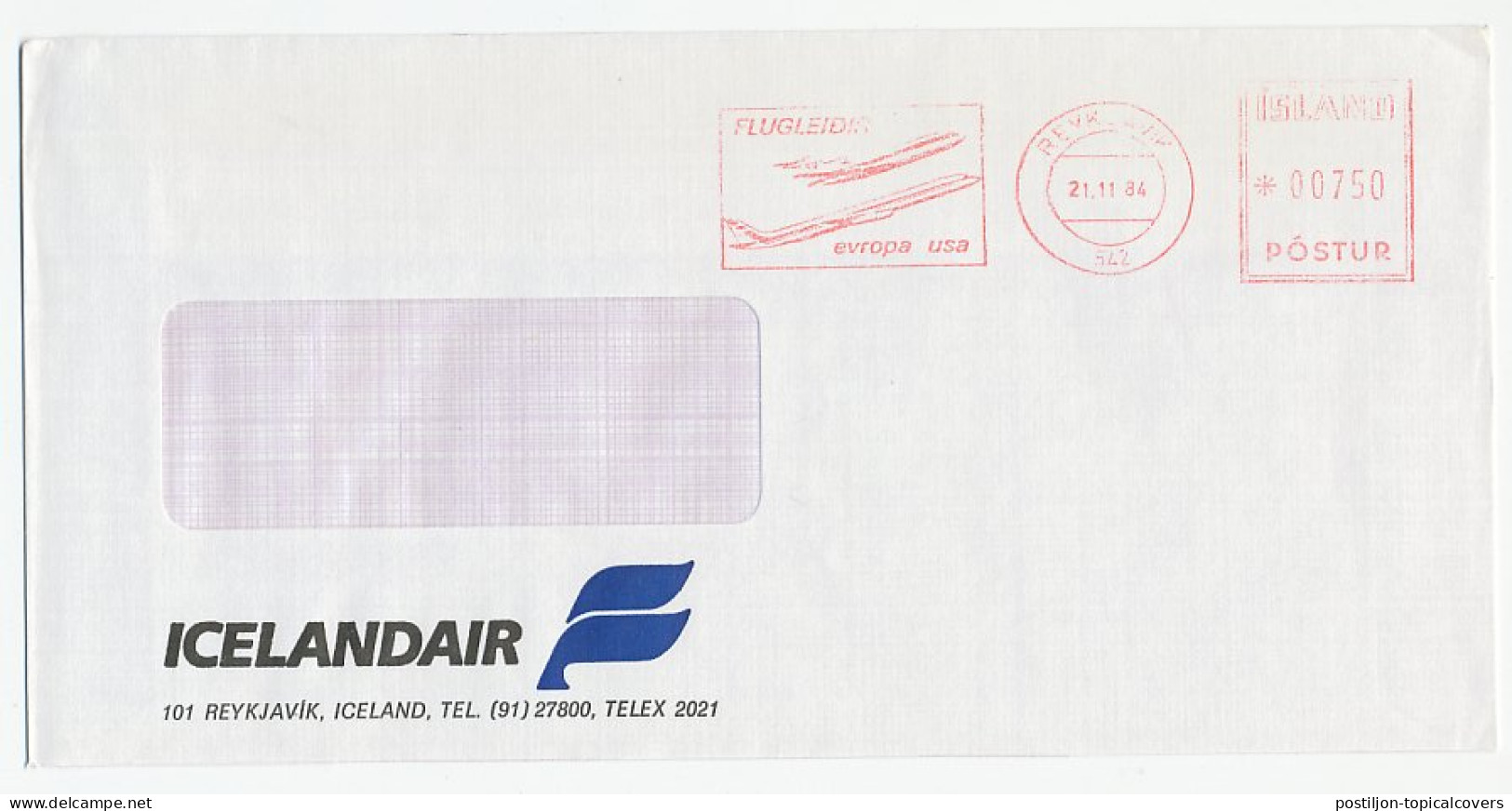 Meter Cover Iceland 1984 Icelandair - Airline - Avions