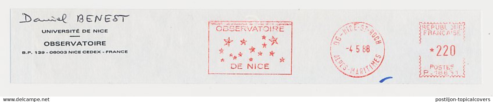 Meter Top Cut France 1988 Observatory Nice - Astronomùia