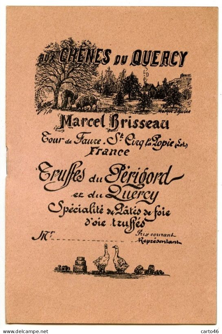 Saint-Cirq-Lapopie - Tour De Faure - Livret Tarifaire - Commerce De Truffes Du Périgord Et Du Quercy - Voir Scan - 1800 – 1899