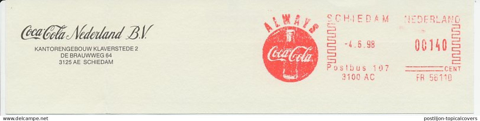 Meter Top Cut Netherlands 1998 Always Coca Cola - Autres & Non Classés