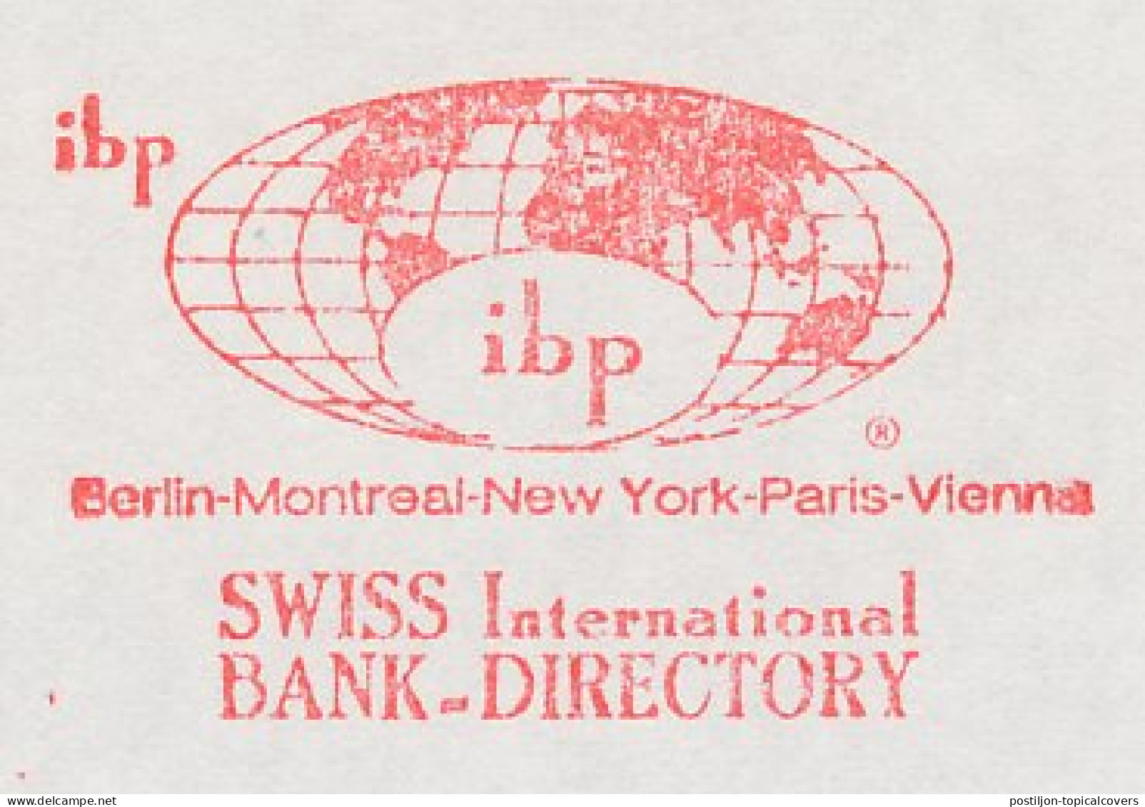 Meter Cut Germany 1988 Globe - Swiss Bank - Geography