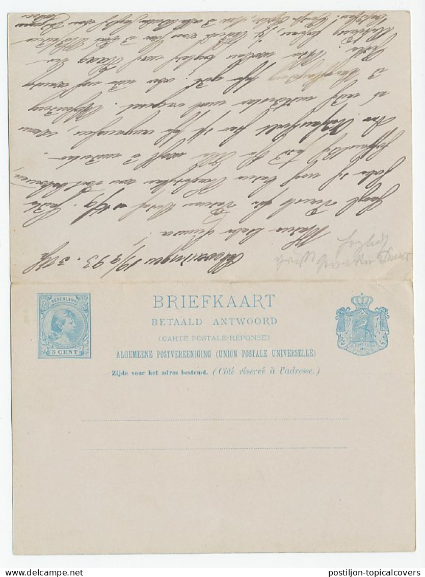 Briefkaart G. 30 Scheveningen - Leipzig Duitsland 1893 - Postal Stationery