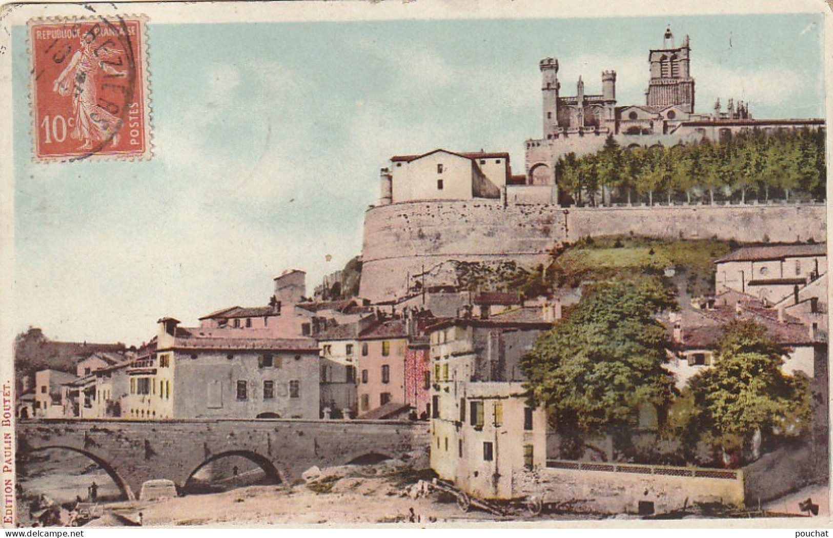 ZY 49-(34) BEZIERS - EGLISE SAINT NAZAIRE - CARTE COLORISEE - 2 SCANS - Beziers