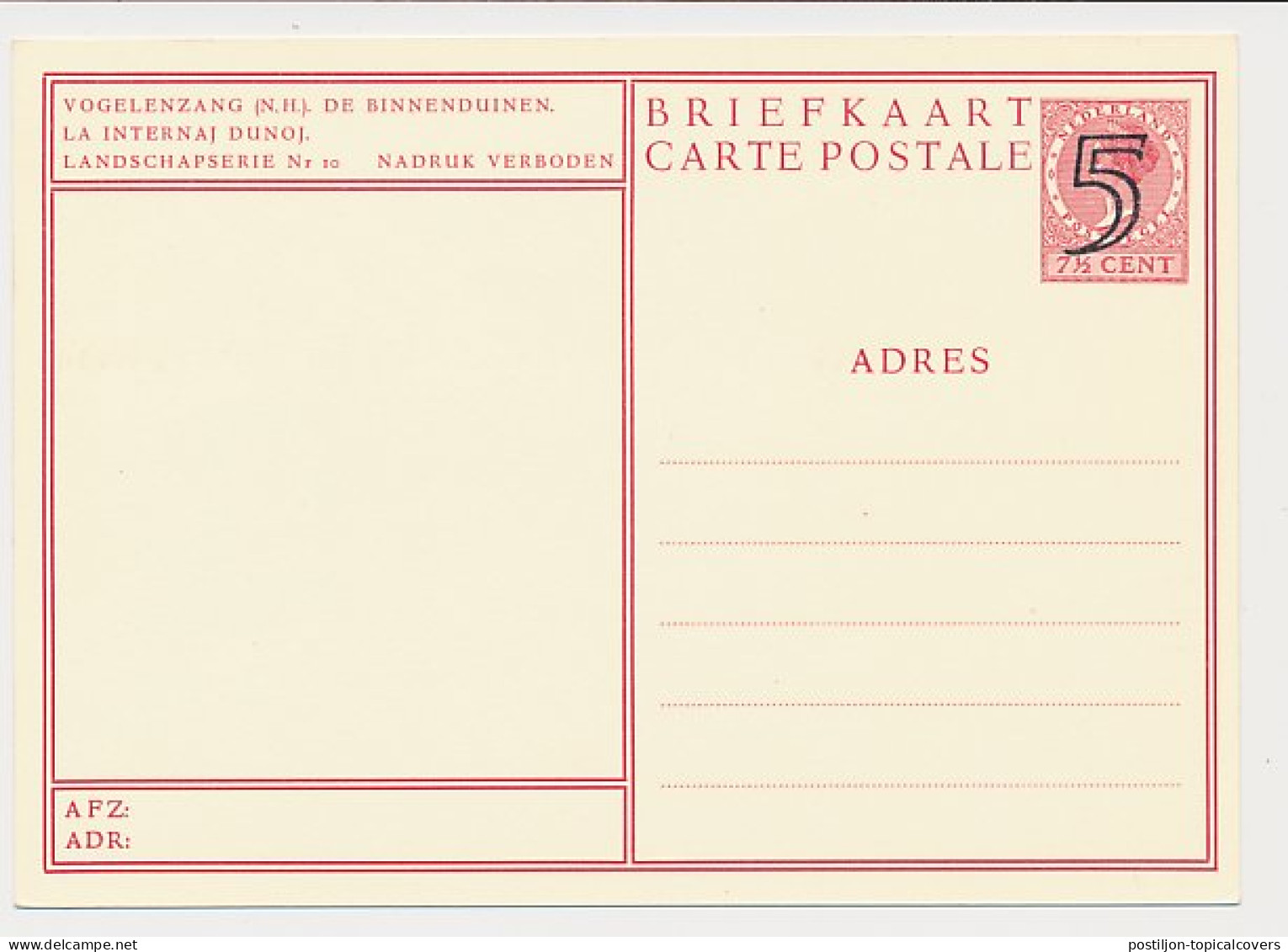 Briefkaart G. 287 J - Postal Stationery