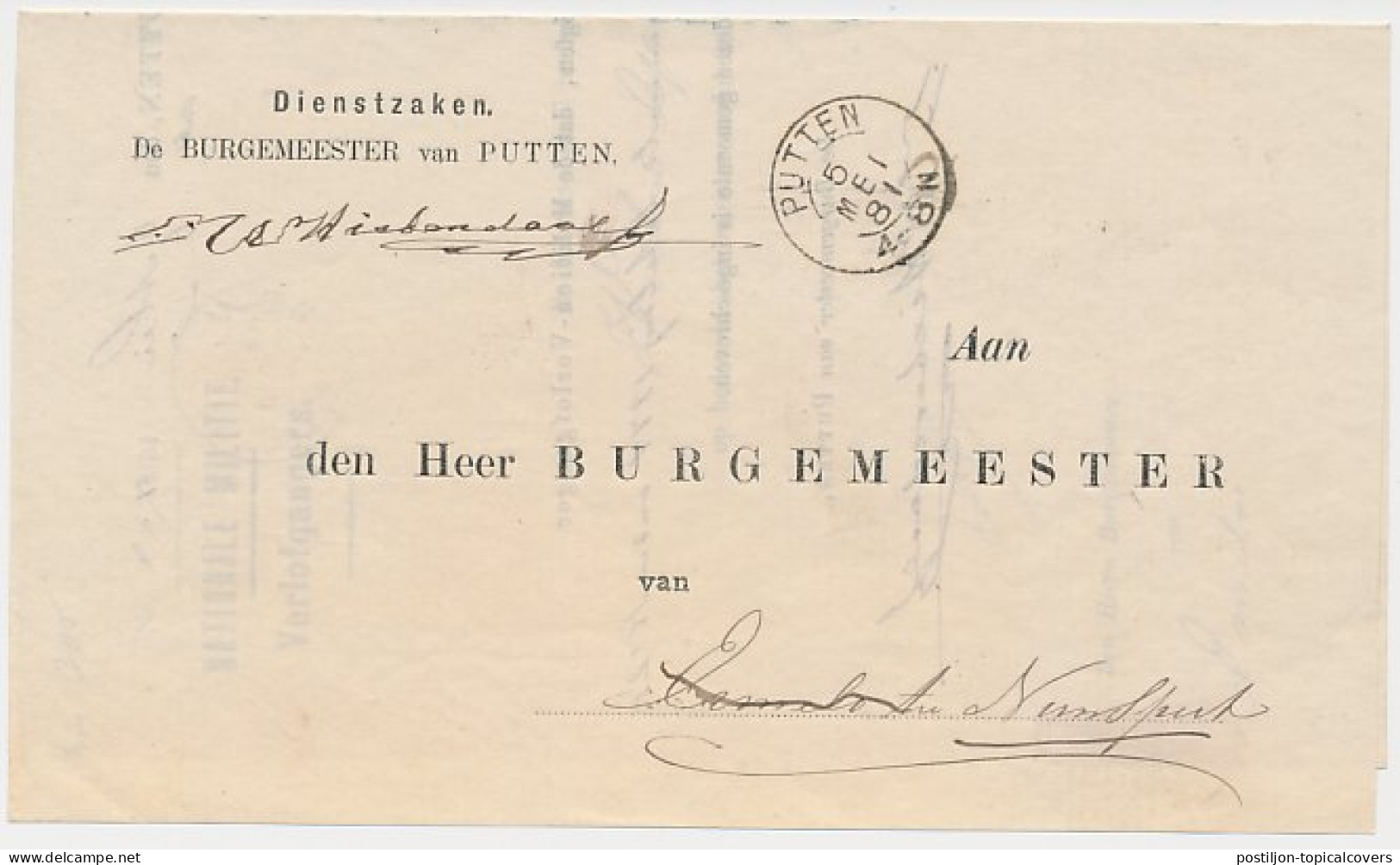 Kleinrondstempel Putten 1881 - Non Classés
