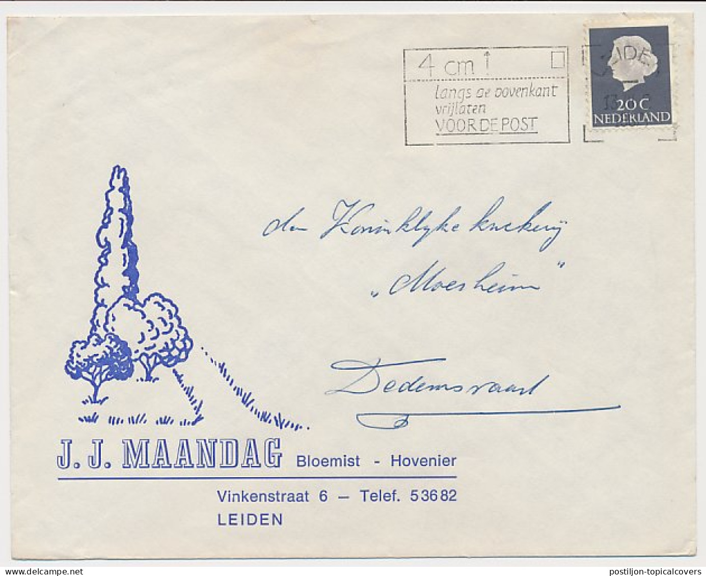 Firma Envelop Leiden 1967 - Bloemist - Hovenier - Non Classés