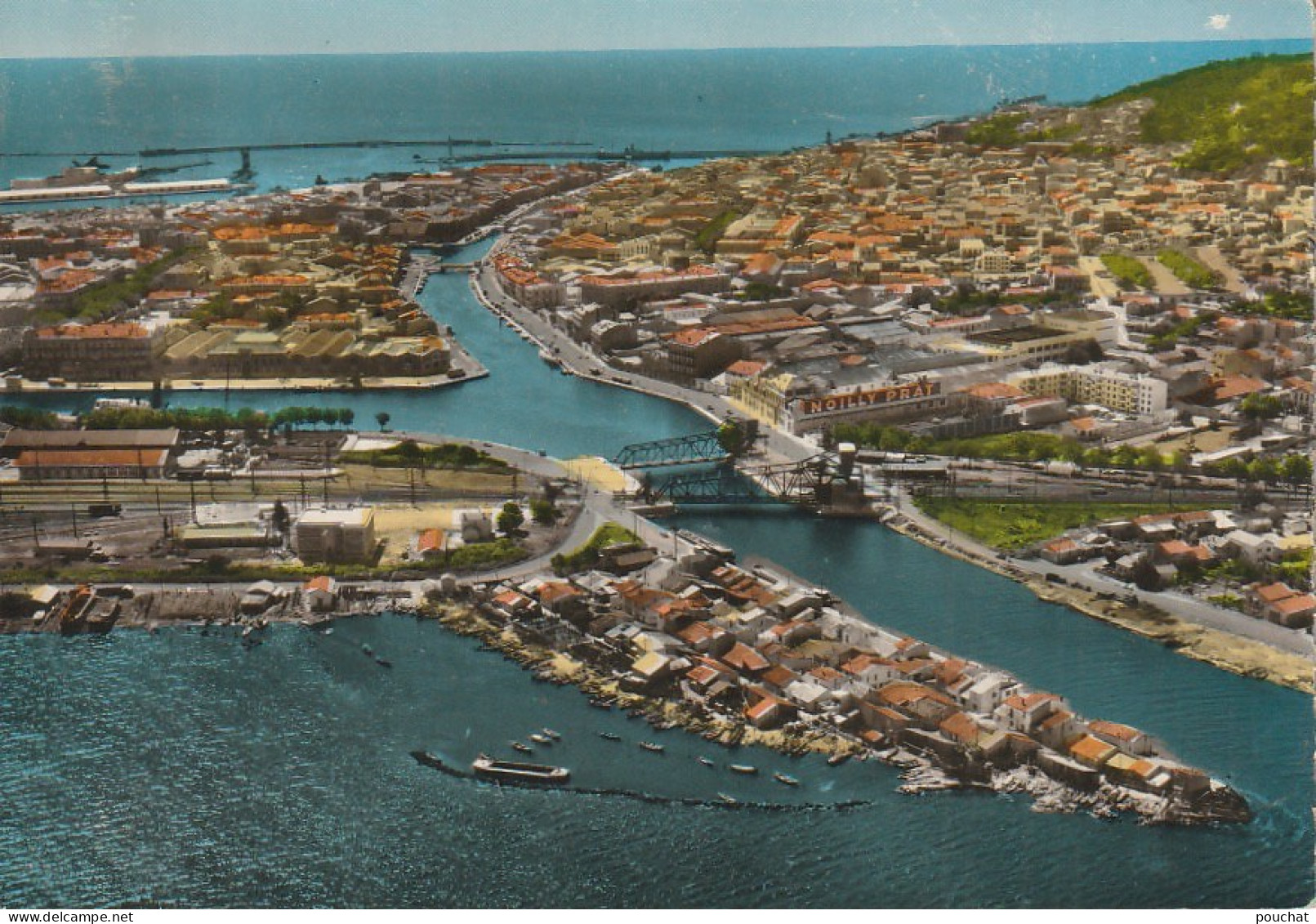 ZY 49-(34) SETE - VUE AERIENNE - PONT LEVANT - ETS NOILLY PRAT - 2 SCANS - Sete (Cette)