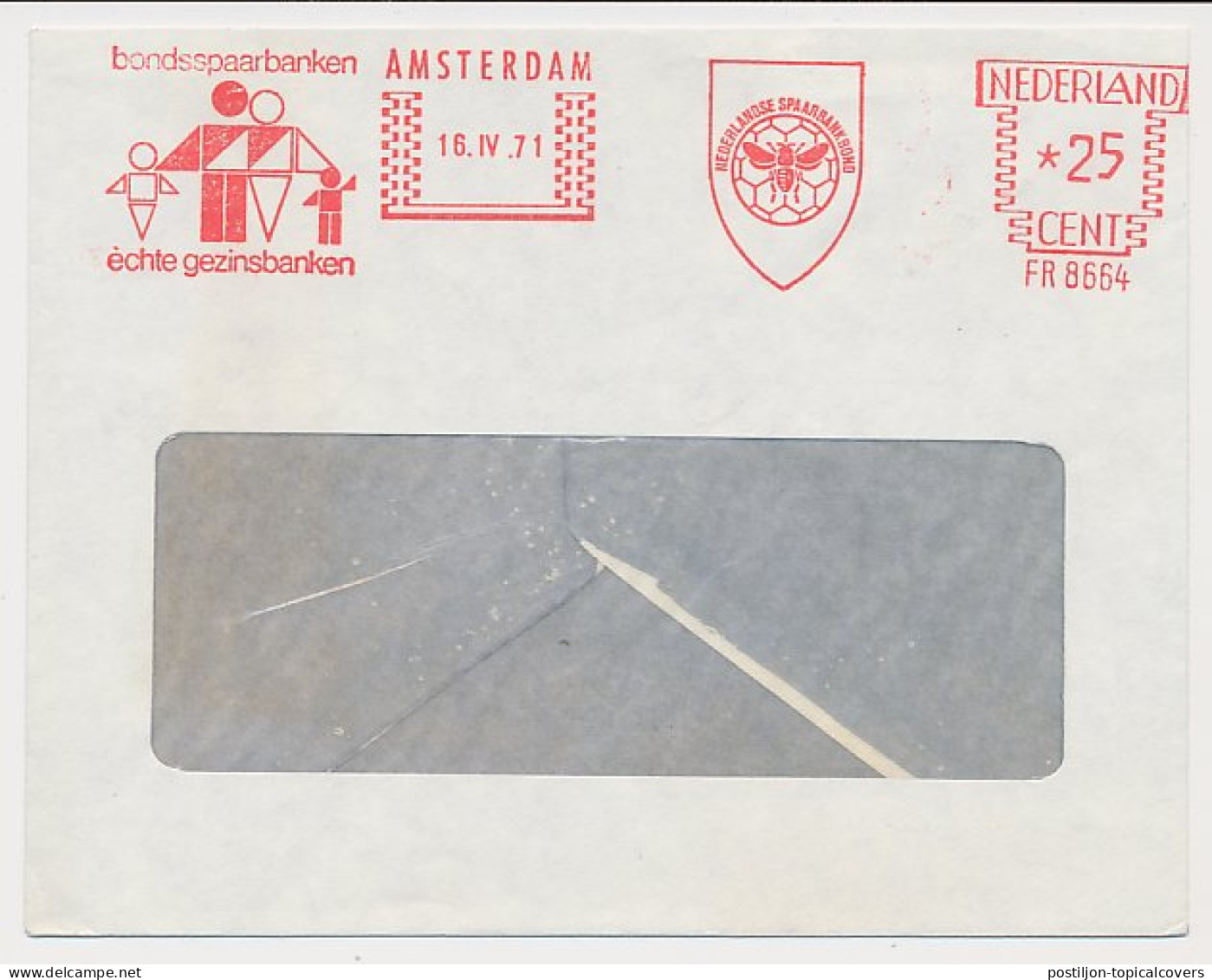Meter Cover Netherlands 1971 Bee - Savings Bank - Family - Andere & Zonder Classificatie