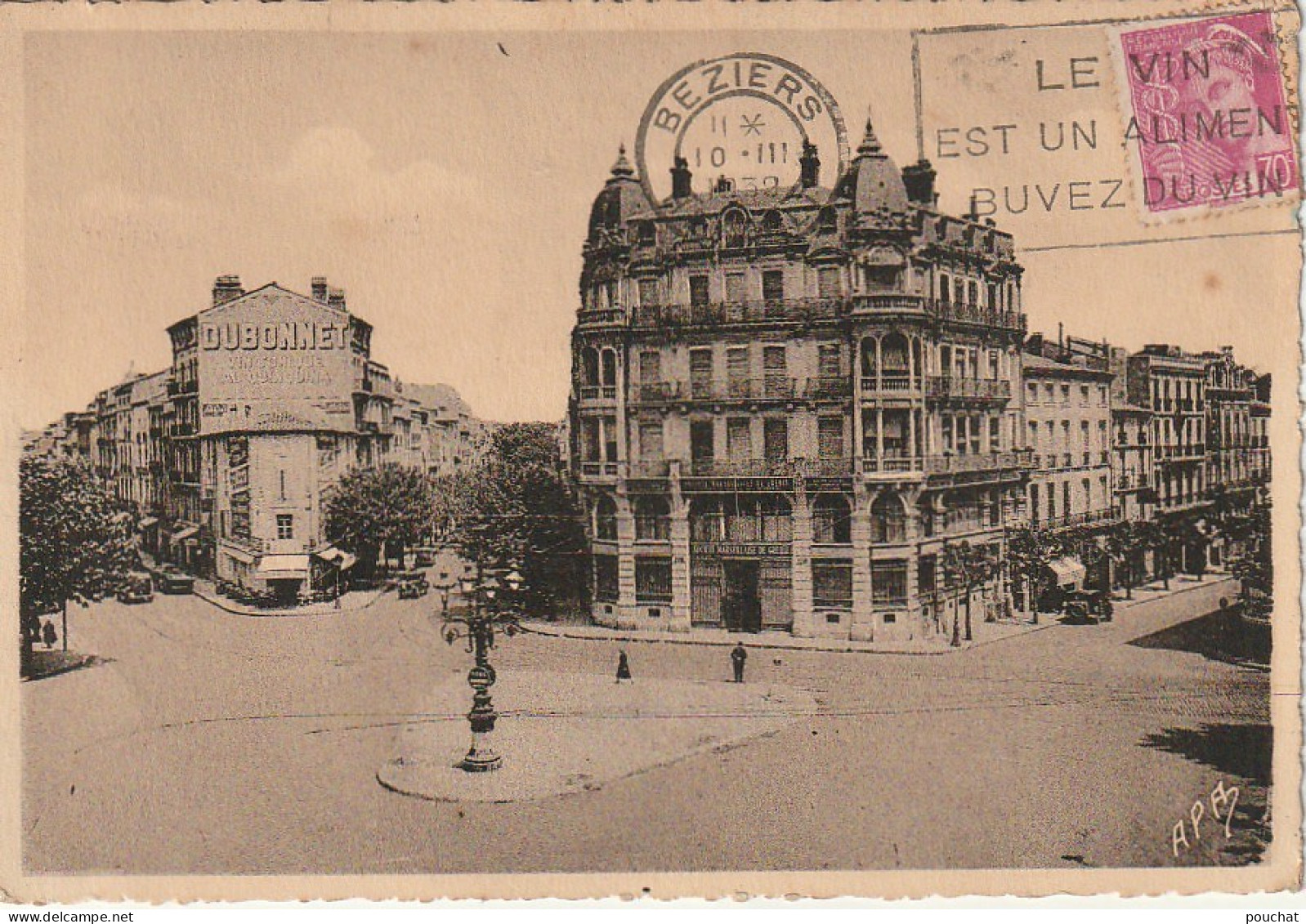 ZY 49-(34) BEZIERS - PLACE DE LA VICTOIRE - SOCIETE MARSEILLAISE DE CREDIT - 2 SCANS - Beziers