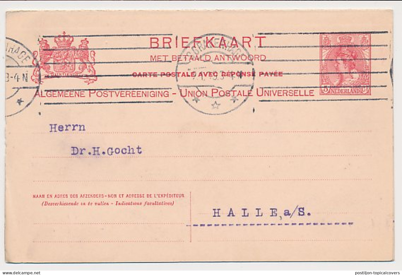 Briefkaart G. 72 Z-2 Den Haag - Duitsland 1909 - Postal Stationery