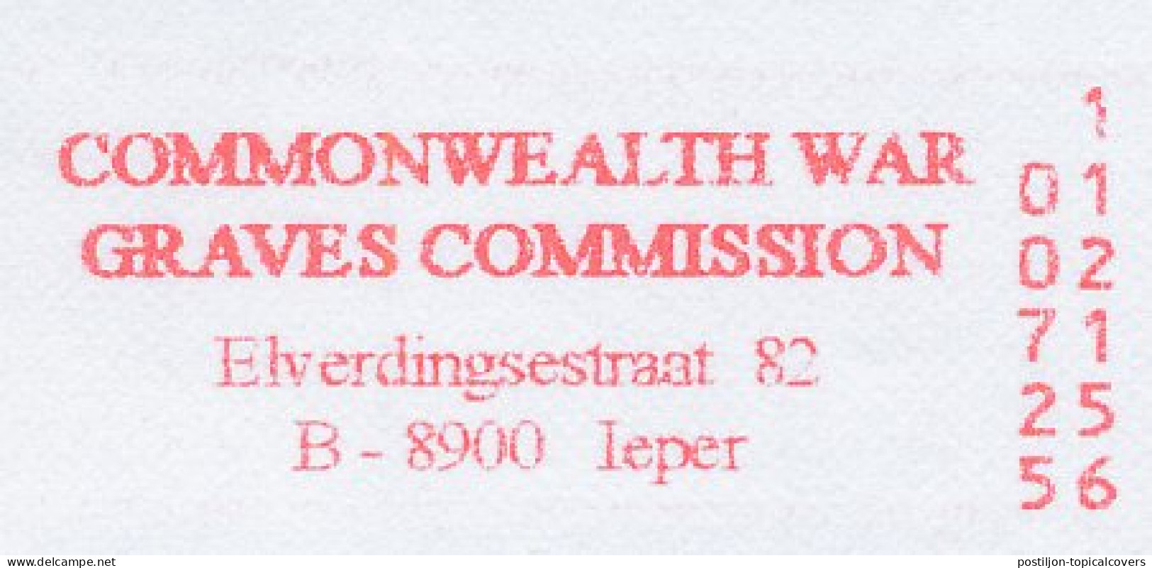 Meter Cut Belgium 2002 Commonwealth War Graves Commisiion - Militaria