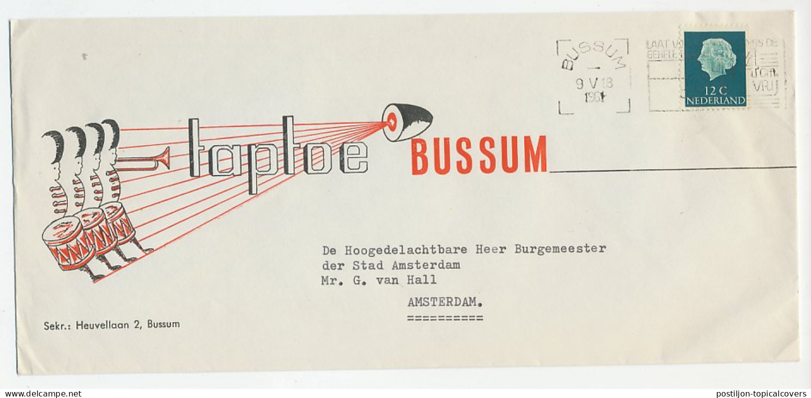 Envelop Bussum 1961 - Taptoe - Non Classés