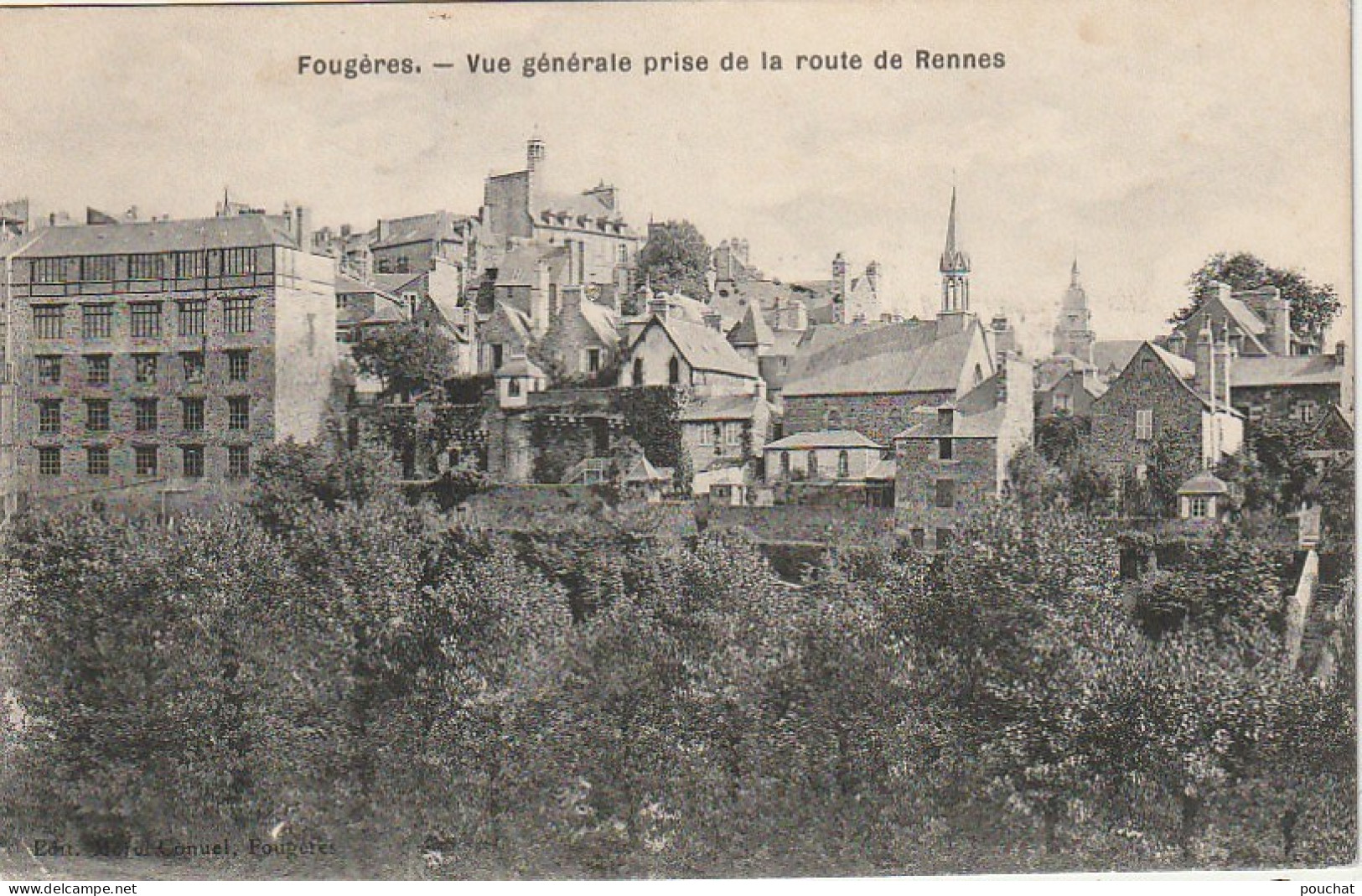 ZY 50-(35) FOUGERES - VUE GENERALE PRISE DE LA ROUTE DE RENNES - 2 SCANS - Fougeres