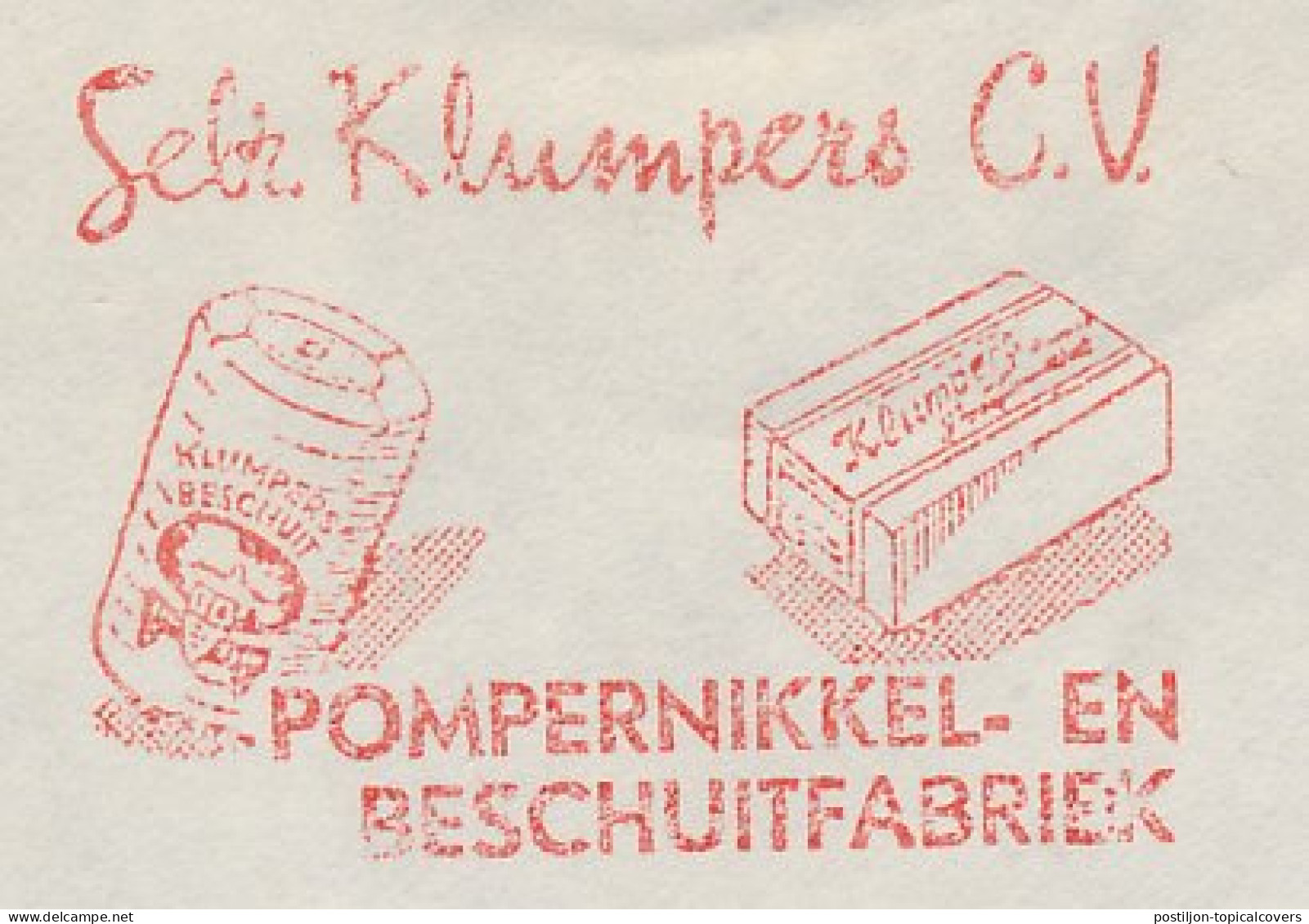 Meter Cover Front Netherlands 1966 Bread - Pumpernickel - Biscuit - Markelo - Food