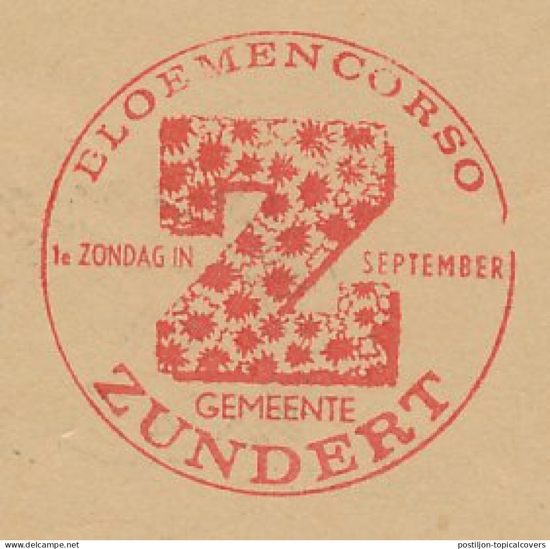 Meter Cover Netherlands 1963 Flower Parade Zundert - Other & Unclassified
