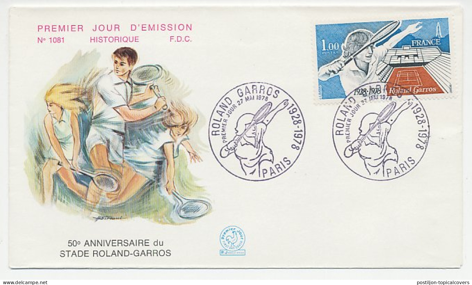 Cover / Postmark France 1978 Tennis - Roland Garros - Sonstige & Ohne Zuordnung