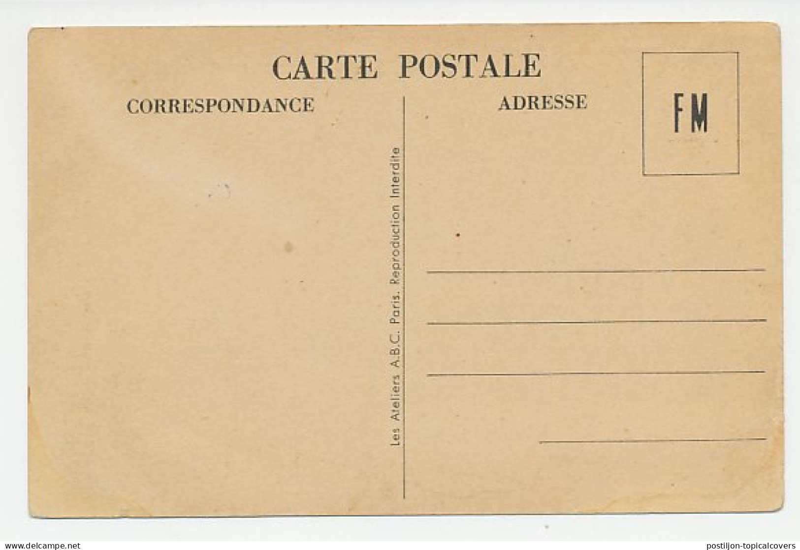 Military Service Card France Pipe Smoking - WWII - Tobacco