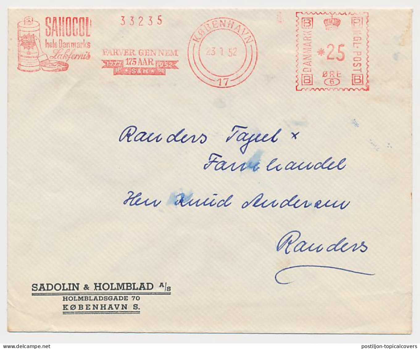 Meter Cover Denmark 1952 Paint - Brush - Other & Unclassified
