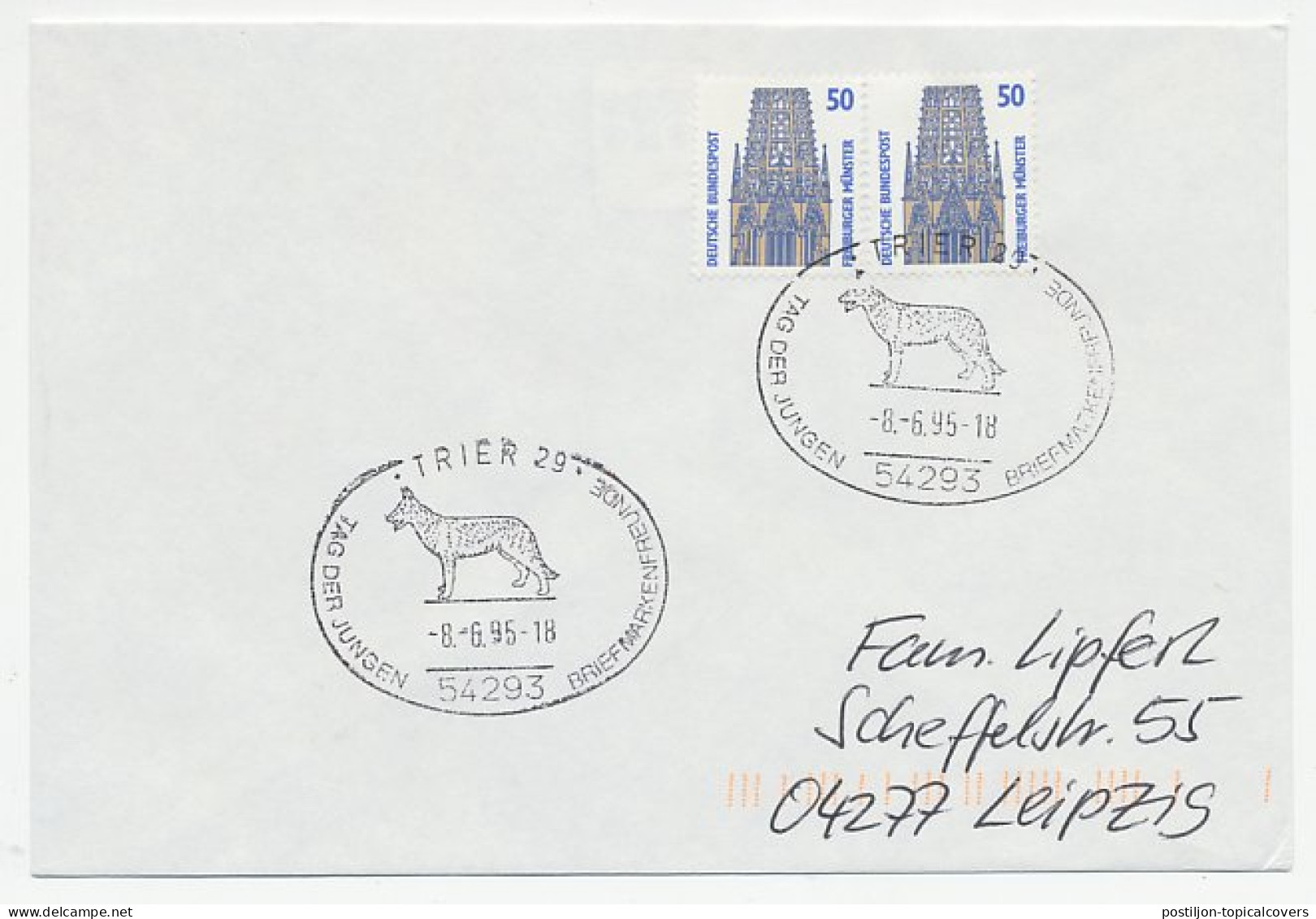 Cover / Postmark Germany 1995 Dog - Altri & Non Classificati
