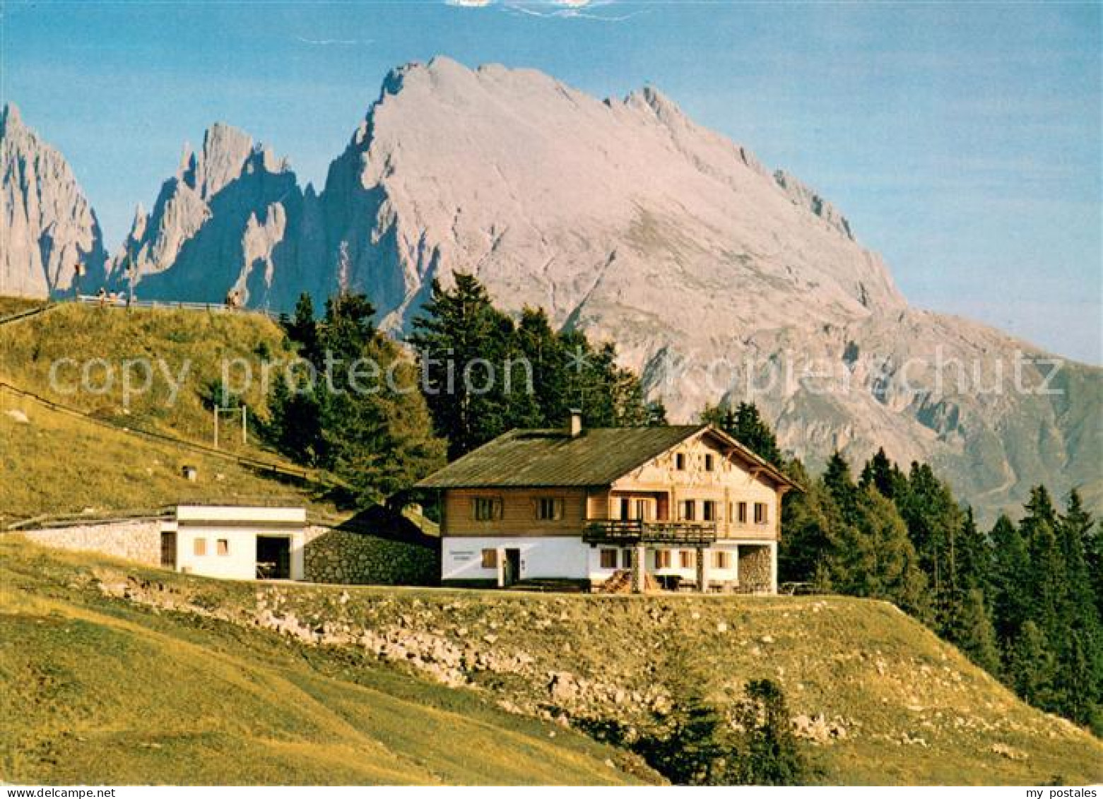 73652112 Schlerngebiet AVS Schutzhuette Mit Plattkofel Dolomiten Schlerngebiet - Autres & Non Classés