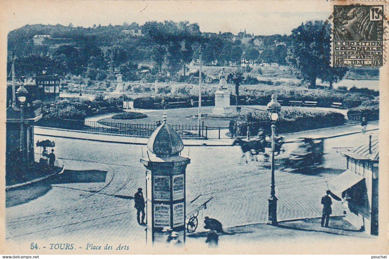 ZY 52-(37) TOURS - PLACE DES ARTS - MARCHAND AMBULANT - COLONNE MORRIS - 2 SCANS - Tours