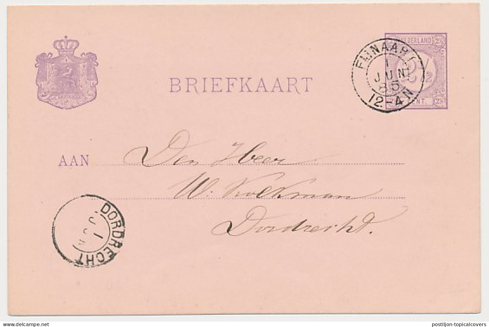 Kleinrondstempel Fijnaart 1885 - Non Classés