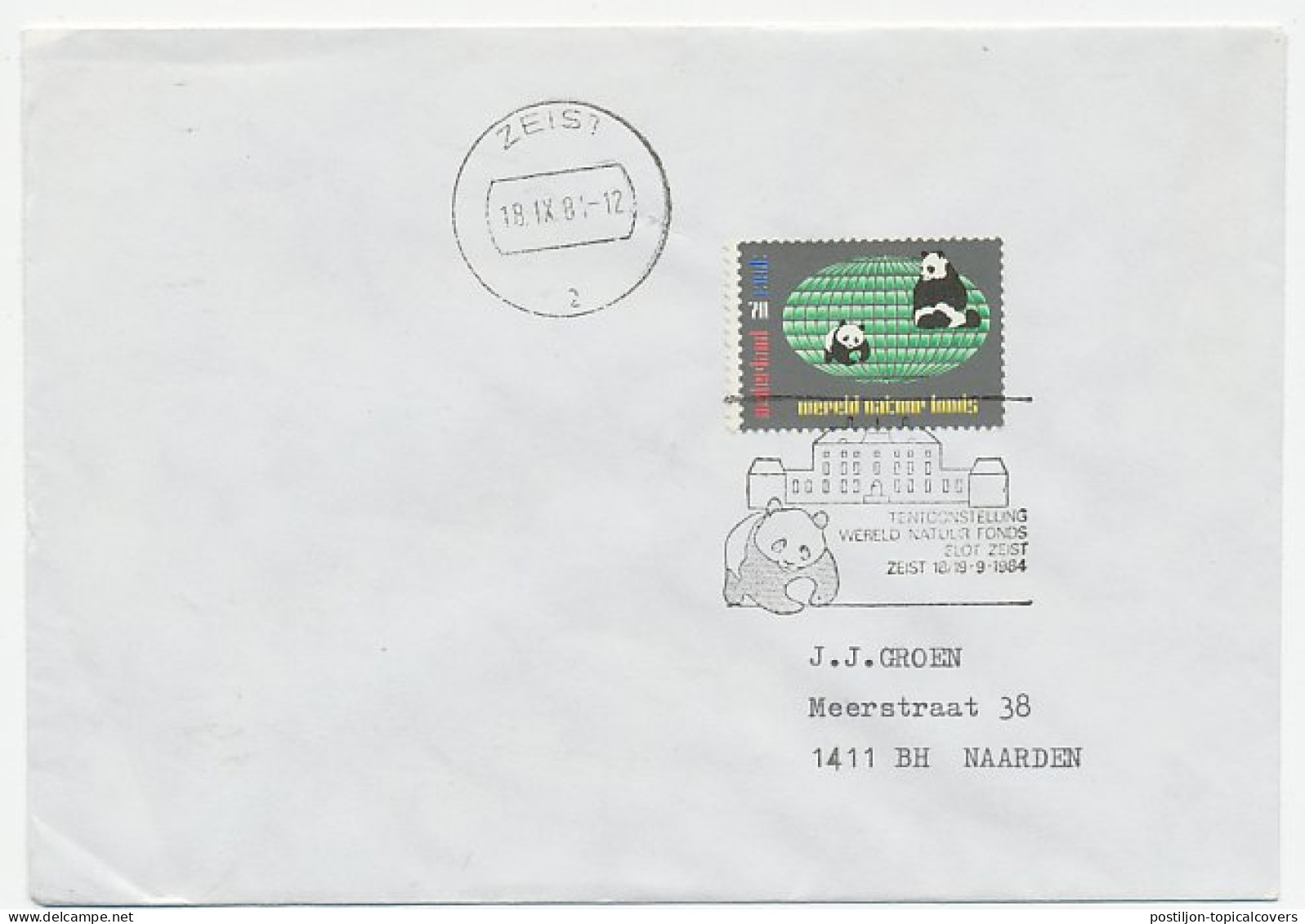 Cover / Postmark Netherlands 1984 WWF - World Wildlife Fund Exhibition - Panda Bear - Other & Unclassified
